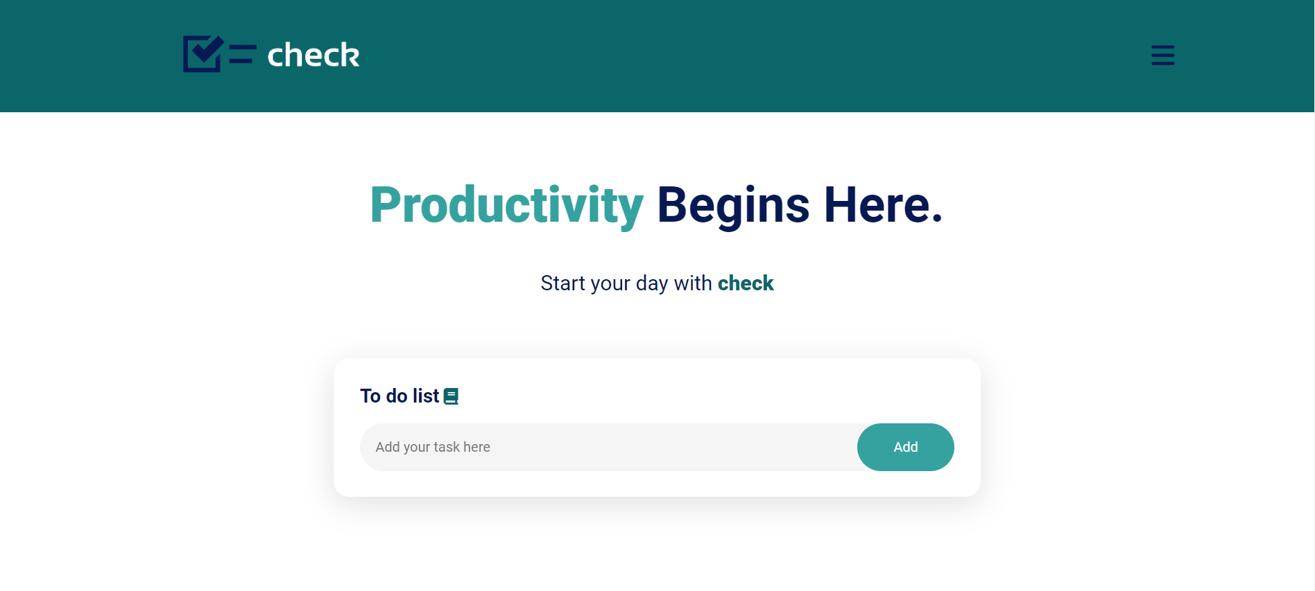 Check to do list app